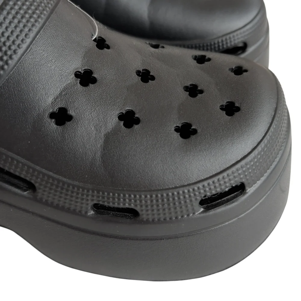 NWOT Conno 6 Sport Ultra-High Platform Clogs Chunky Mules 39/40 Black FLAWS